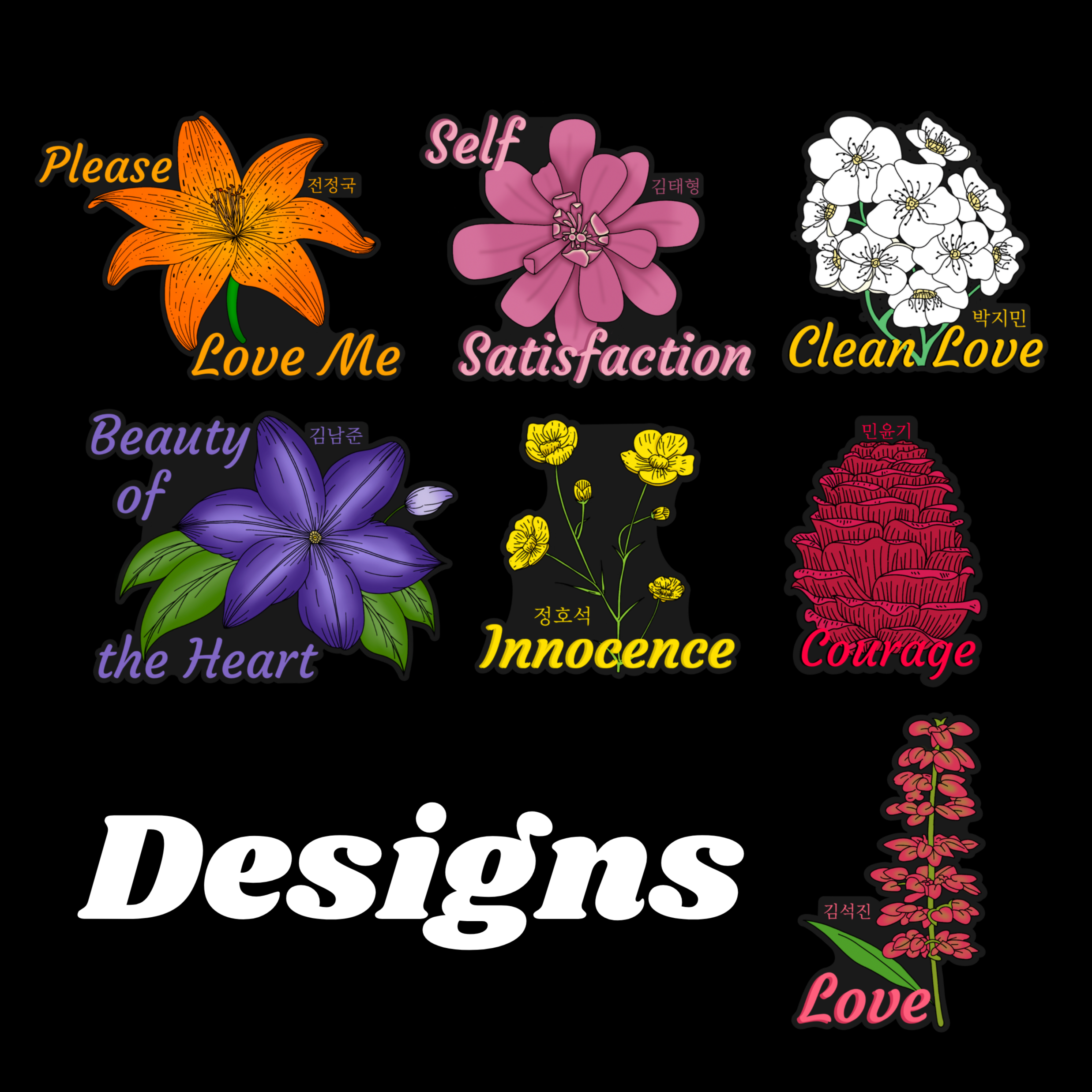 BTS Birth Flower Inspired Keychains